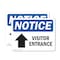 Signmission Visitor Entrance Up Arrow Sign, Vinyl Decal, 14in W x 10in L, 2PK OS-2PACK-NS-D-1014-L-18881 - alternate 1